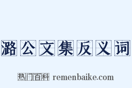 潞公文集反义词是什么意思的图片